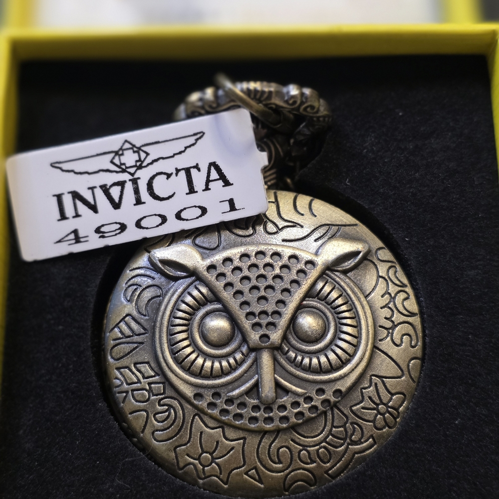 Invicta Vintage Owl Pocket Watch New